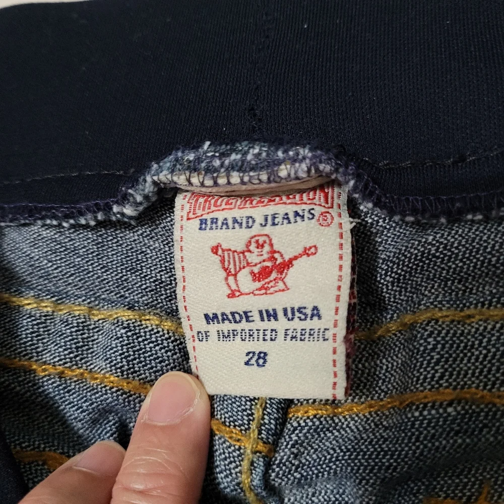 True Religion Dark Indigo Straight Leg Maternity Jeans - Picture 3 of 8